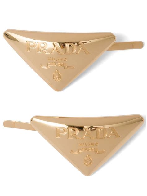 prada triangle hair clip|prada hair clip price.